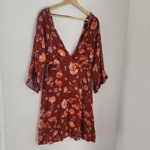 NWT Funky Soul Bohemian Floral Retro A Line Paisley Dress Large
